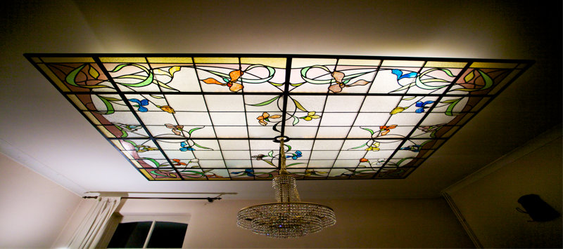 Het resultaat, glasraam Art-nouveau