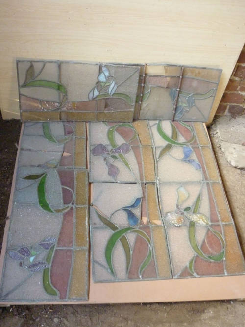 De staat van het glasraam Art-nouveau
