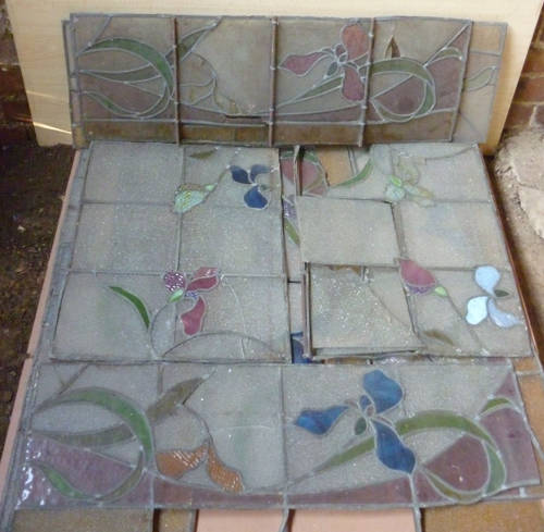 De staat van het glasraam Art-nouveau