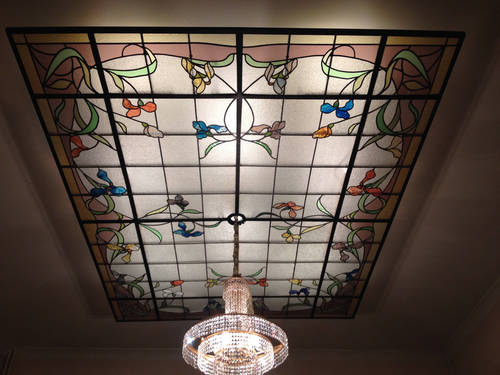 Het resultaat, glasraam Art-nouveau